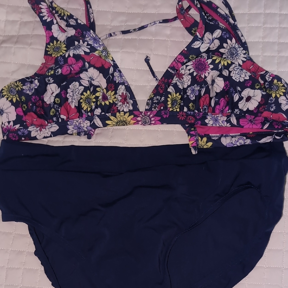 Xhilaration Pink and Blue Bikini Set